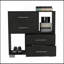 Commode Krista, deux tablettes ouvertes, quatre tiroirs - noir