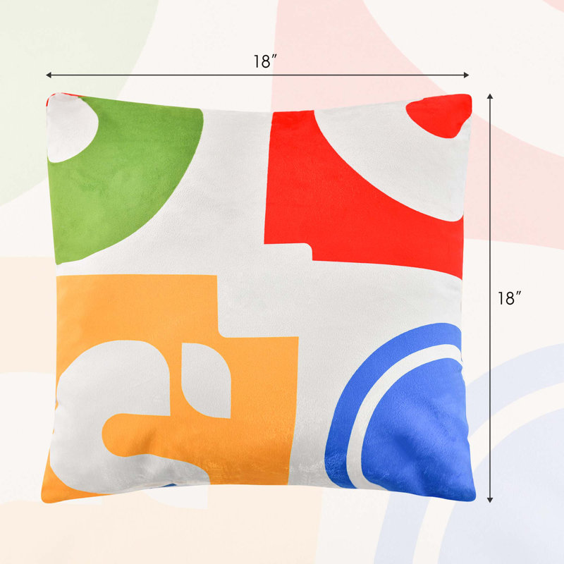 Coussin décoratif en velours amovible et lavable 4 pièces Ebern Designs 18 po x 18 po rouge