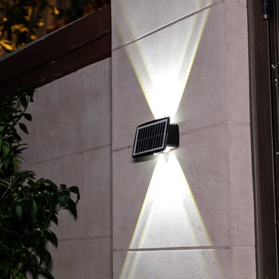 2 - Head LED Solar Powered Dusk to Dawn Outdoor Security Wall Pack