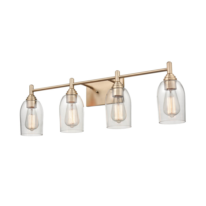 4 Light 30.875 In. Bathroom Vanity Light, Modern Gold