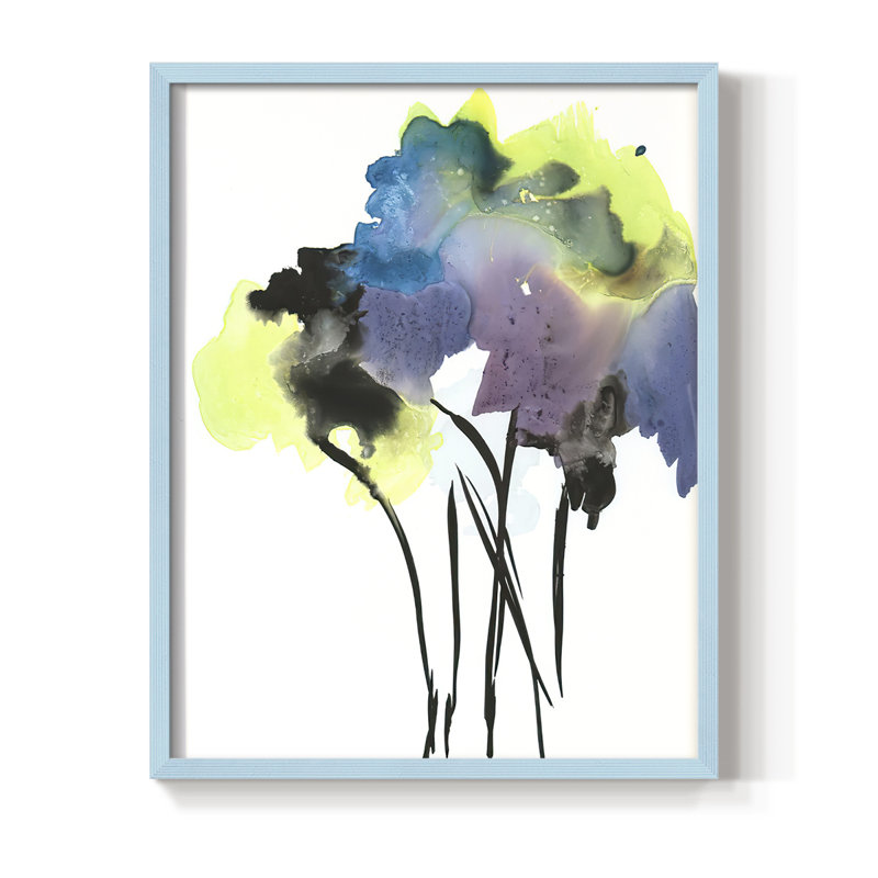 Nature's Bouquet II, reproduction encadrée - bois massif, Bleu, H 11 po x l 9 po