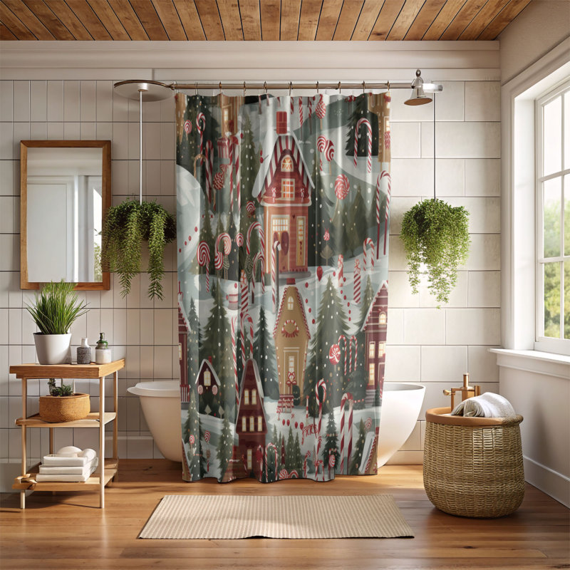 Candy Track - Premium Shower Curtain, 74" H x 71" W