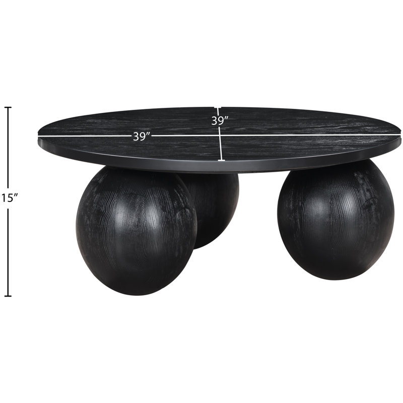 Table basse en placage de chêne Fitch, Noir, noir, noir, noir