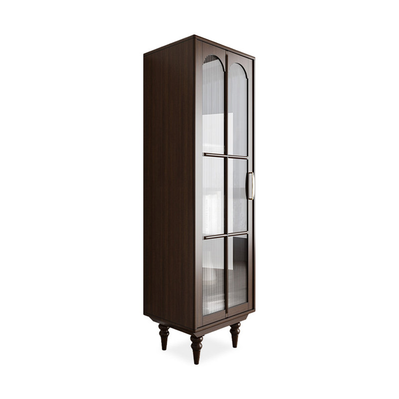 Grande vitrine rétro en verre nervuré rétro