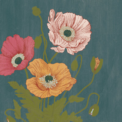«Pink and Orange Poppies», reproduction sur toile