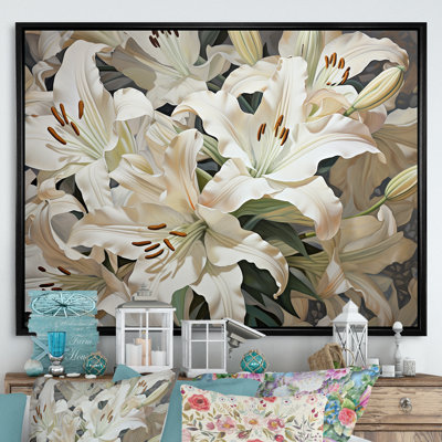 «White Lilies In Bloom Beauty III», reproduction sur toile