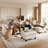  143.7" Chenille Modular Sectional Sofa With Storage Ottoman, Washable Cushion Covers, Padded Armrests, Extra-Thick Deep Cushions, Tool-Free Assembly, Beige-640158210