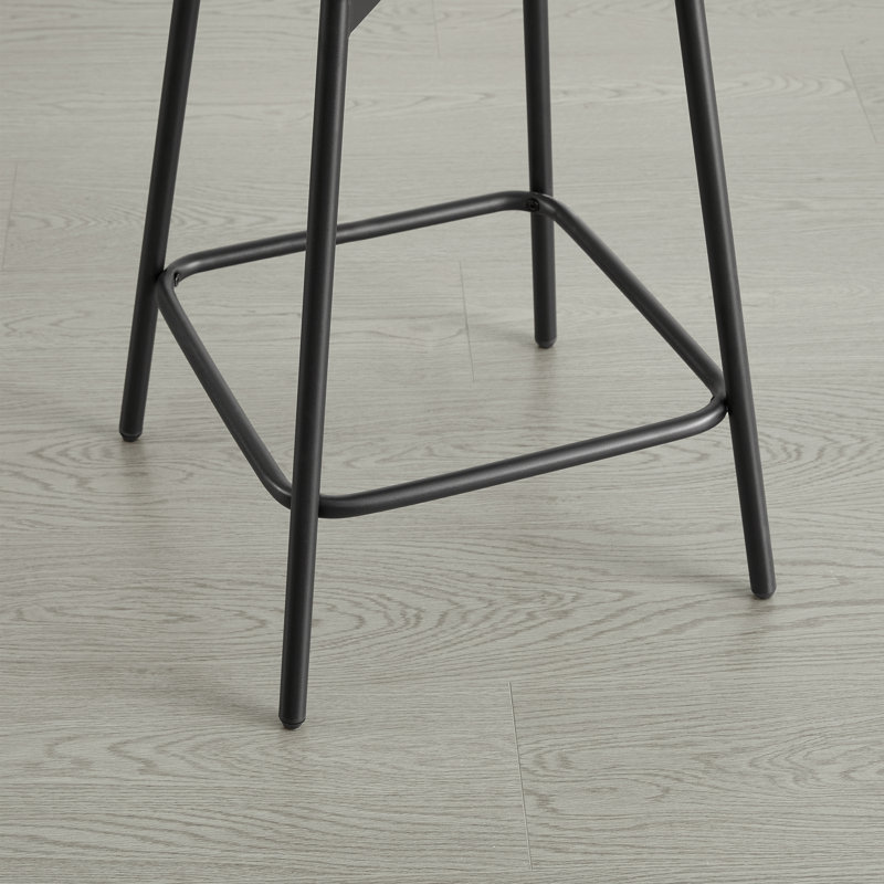 Tabouret de comptoir pivotant rembourré avec structure en métal, Brun