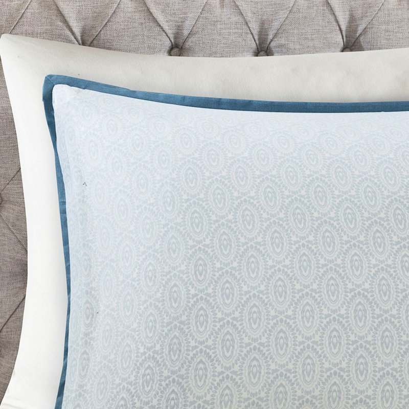 Housse de couette réversible très grand / très grand - coton, imprimé floral, deux motifs, médaillon, fermeture à boutons, chaleureuse et confortable