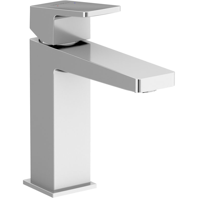 Robinet de lavabo de salle de bain 1 trou DuraS Square (avec assemblage de bonde), Chrome