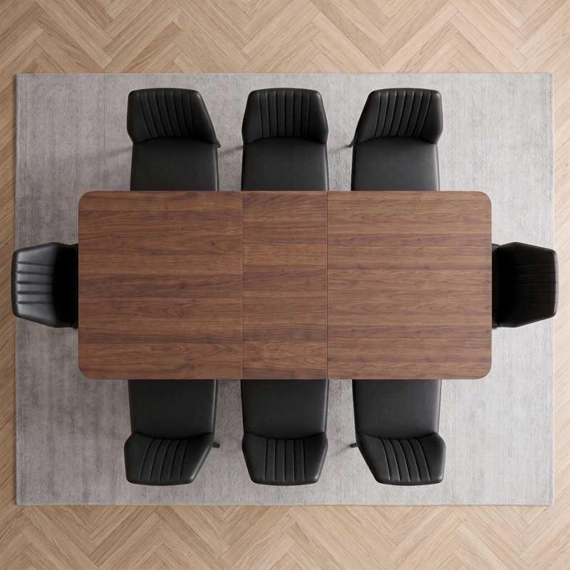 Ensemble de salle à manger Modern Kitchen, table de salle à manger extensible de 63 à 78,7 po avec chaises rembourrées, Noir