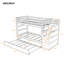 Lit superposé simple avec lit gigogne et trois escaliers de rangement pratiques, idéal pour les soirées pyjama en famille et le rangement des jouets-599701845