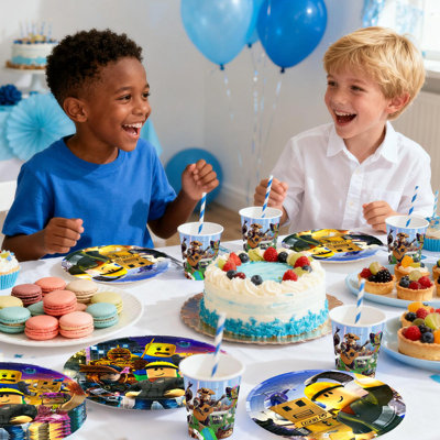 114Pcs Roblox Birthday Party Supplies, 114pcs Roblox Party Decorations Tableware Set