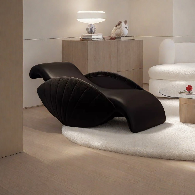 Chaise berçante de luxe Shell, Blanc cassé
