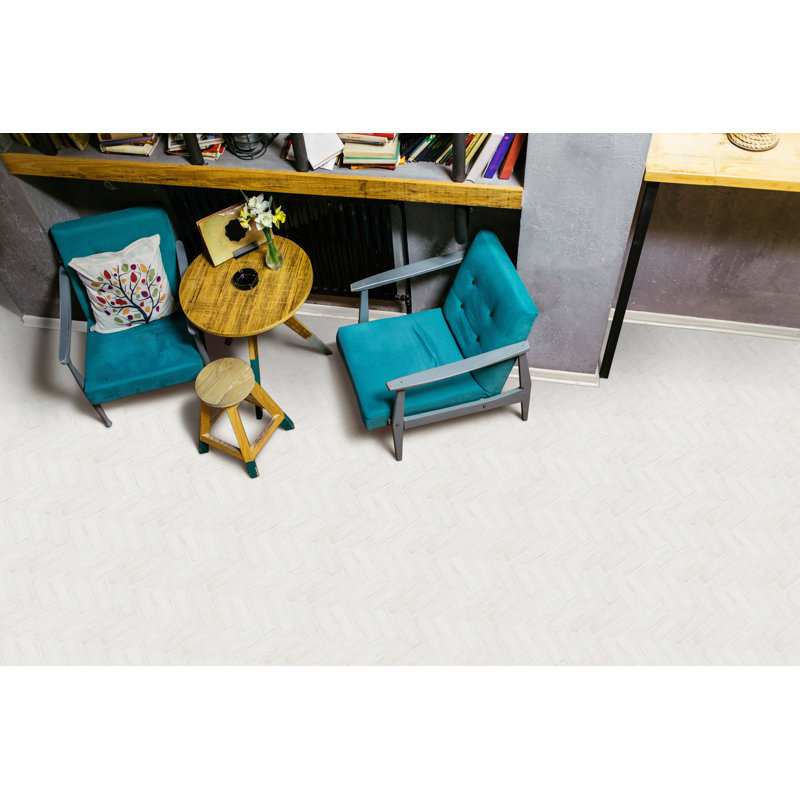 MSI 12 in. x 15 in. Natural Textured Clay Brick Mosaic Floor and Wall Tile, Alpine White