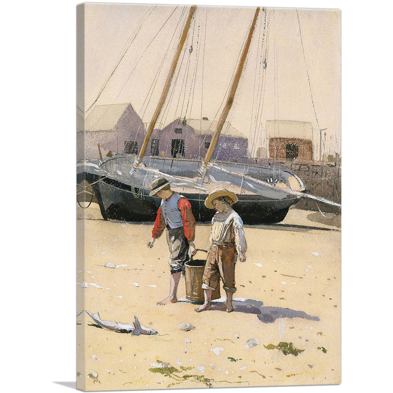«A Basket of Clams 1873» par Winslow Homer, reproduction d'art sur toile tendue, H 18 po x l 12 po x 1,5 po