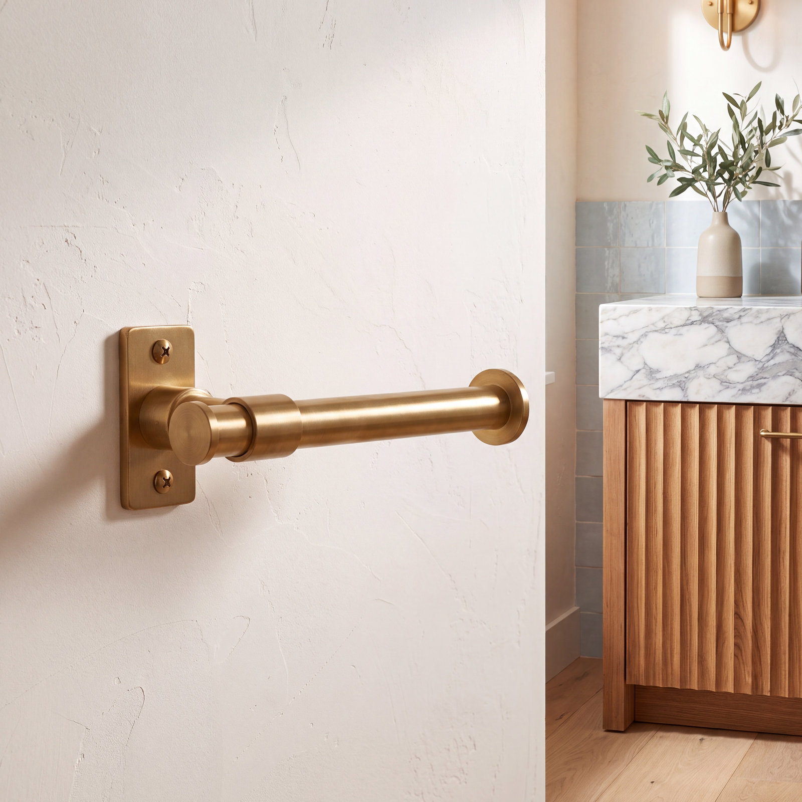 Castia by Studio McGee Toilet Paper Holder, Vibrant Brushed Moderne Brass