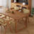 Brown Rectangular Solid Wood Dining Table-1212846452