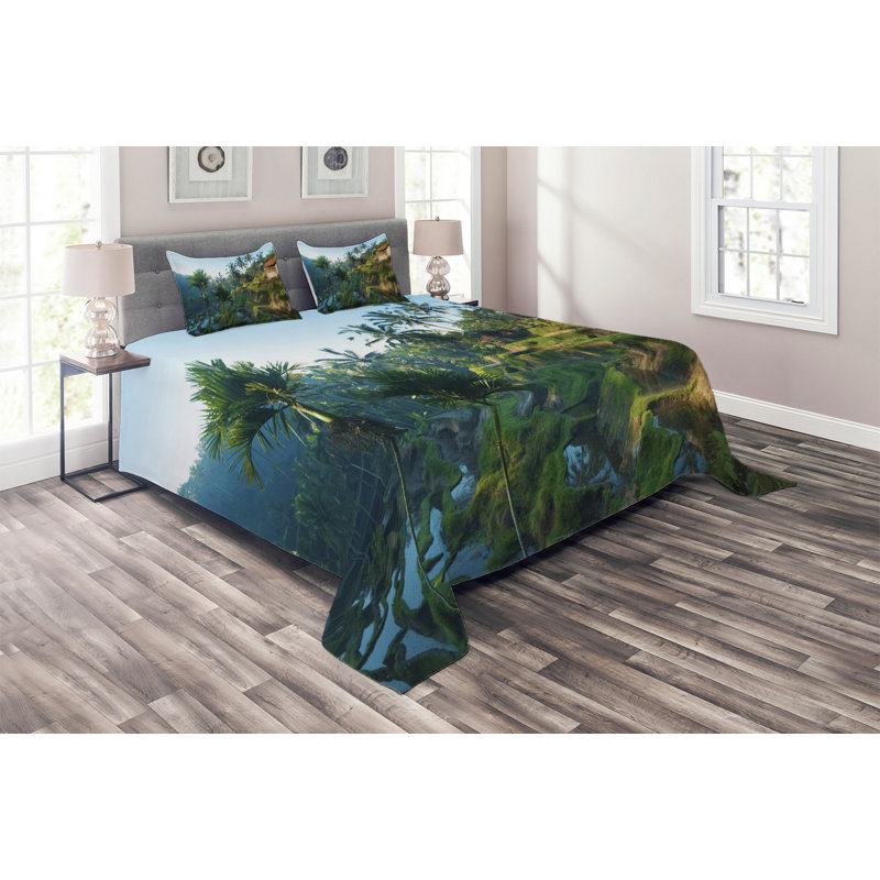 Rustic Polyester Coverlet, King Bedspread + 2 Shams