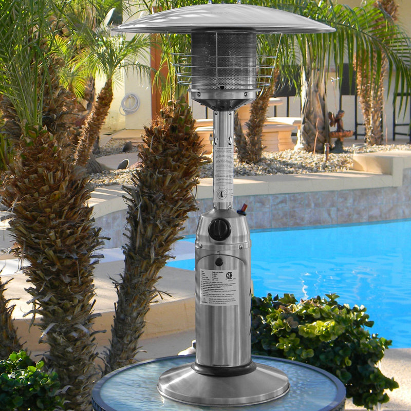 Chauffe-terrasse de table au propane de 11 000 BTU Miceli, Acier inoxydable