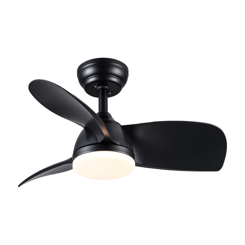 Ventilateur de plafond à DEL intégré 28 po avec pales en ABS noir