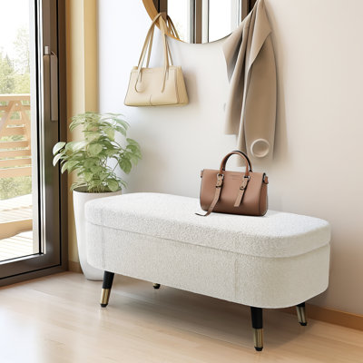 Roneesha Polyester Blend Upholstered Storage Bench