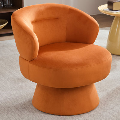Fauteuil d'appoint pivotant en velours de 24,02 po de largeur et fauteuil pivotant à 360 ° moderne pour le salon et la chambre à coucher