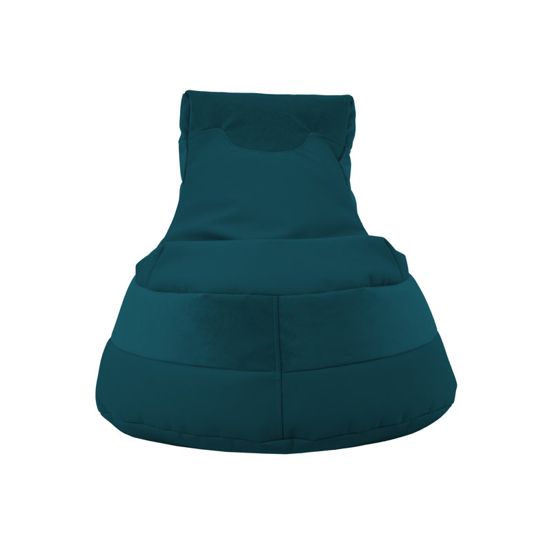 SoftScape Two-Textured Trendy Bean Bag, 2-Piece - Sterl inchg, Teal Faux Leather