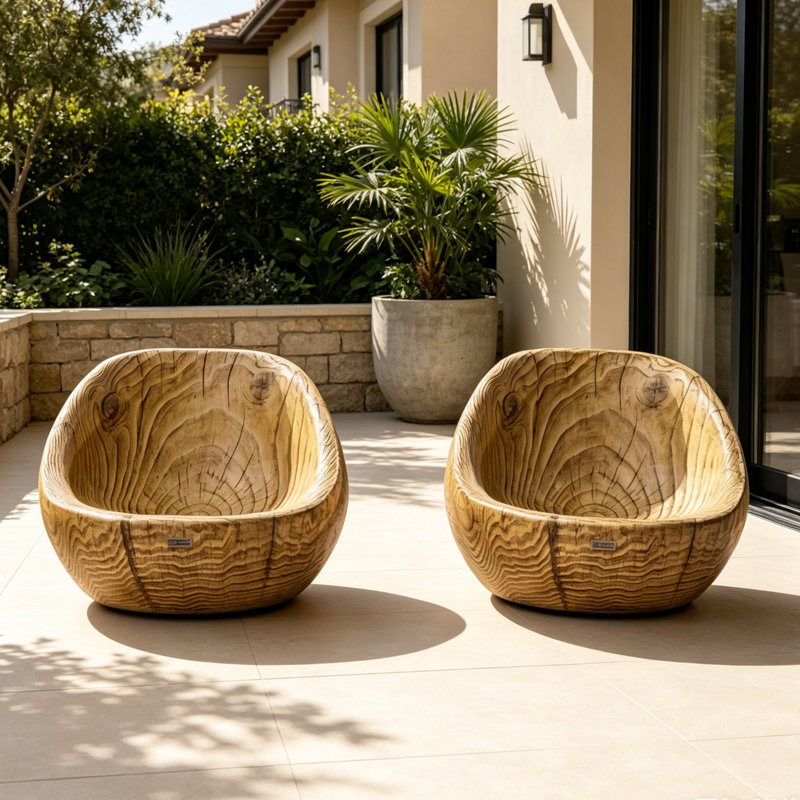Chaise d'extérieur simple Terrafab de 25,5 po avec brun de 25 po