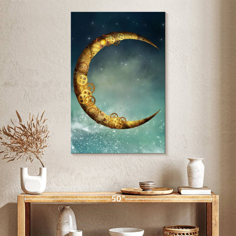 Oberle Steampunk Moon, 39" H x 26" W