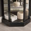 Vaisselier de 72 po de hauteur avec tablettes lumineuses, vitrine en bois sculpté en MDF avec portes en verre et panneau arrière en miroir-192783967