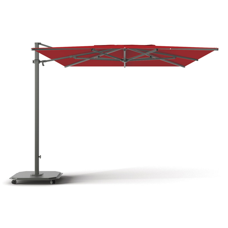 252 in. W Rectangular Sunbrella® Cantilever Umbrella, Matte White, Charcoal, Natté White