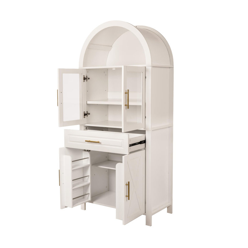 Armoire de rangement de salle de bain Farmhouse, Blanc
