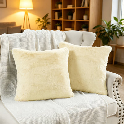 Housse de coussin lourd en fausse fourrure