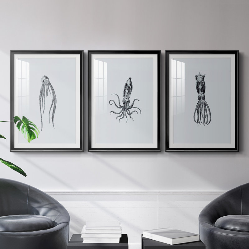 Marine Life I, reproduction encadrée de qualité supérieure - prête à être accrochée, H 30,5 po x l 45 po, Cadre noir