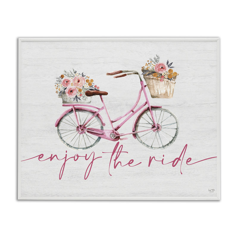 Giclée sur vélo Enjoy The Ride, design par Lux + Me Designs, Giclée encadrée blanc bord de mer, H 24 po x l 30 po