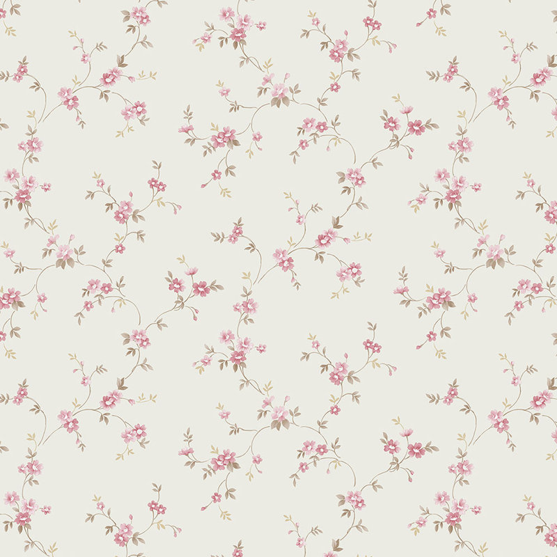 Papier peint floral 32,7 pi x 20,5 po Floral Prints II, Beige/rouge/brun