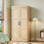 Garde-robe de 65 po de hauteur avec 2 portes en rotin et 5 tablettes de rangement réglables