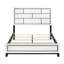 Lit de chambre à coucher moderne et moderne, finition blanche et ornementation en ligne noire avec finition, accent-1512721942