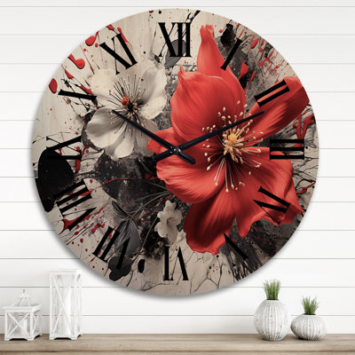 Horloge murale en bois massif Mauve