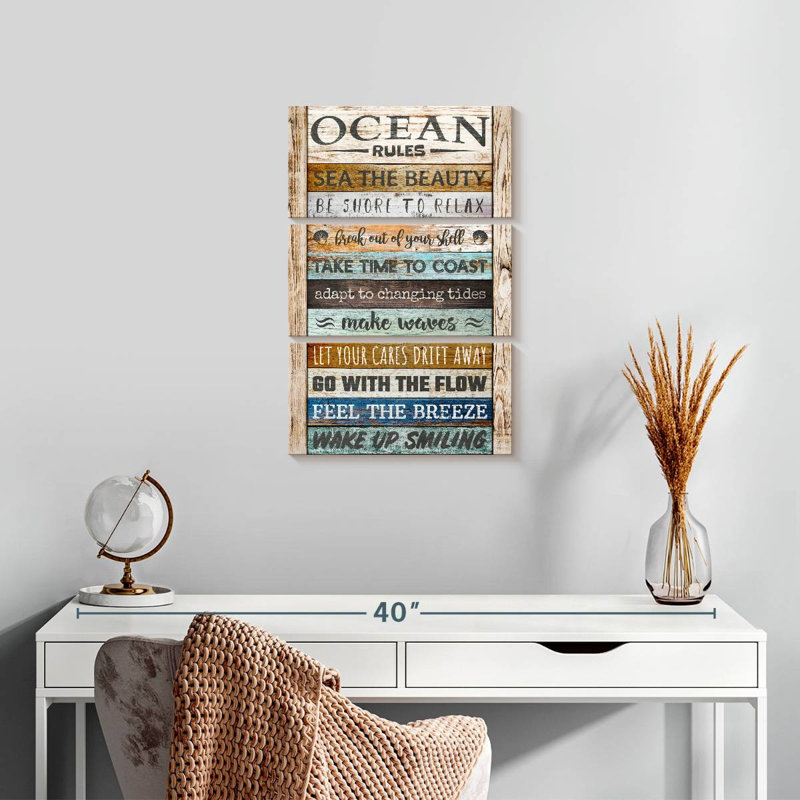 Kema Ocean Rules Typography, 50" H x 32" W