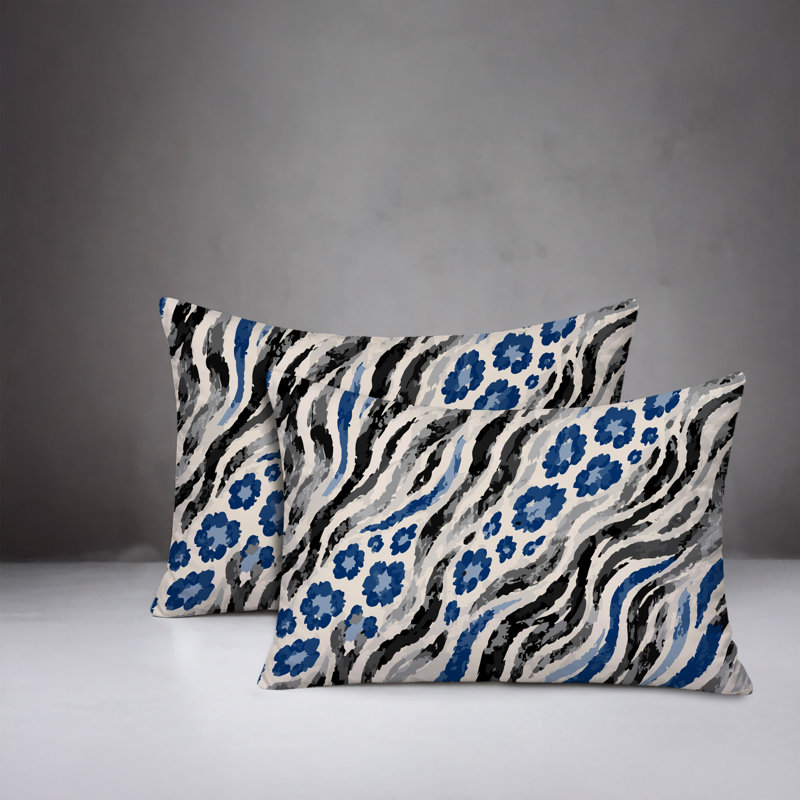 Oreiller réversible intérieur / extérieur Blaine, 25x18, Blue