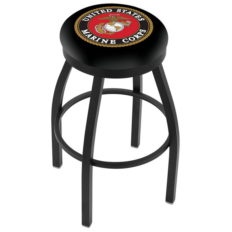Tabouret tournant 30" pour les forces armées américaines, Marines, Noir froissé