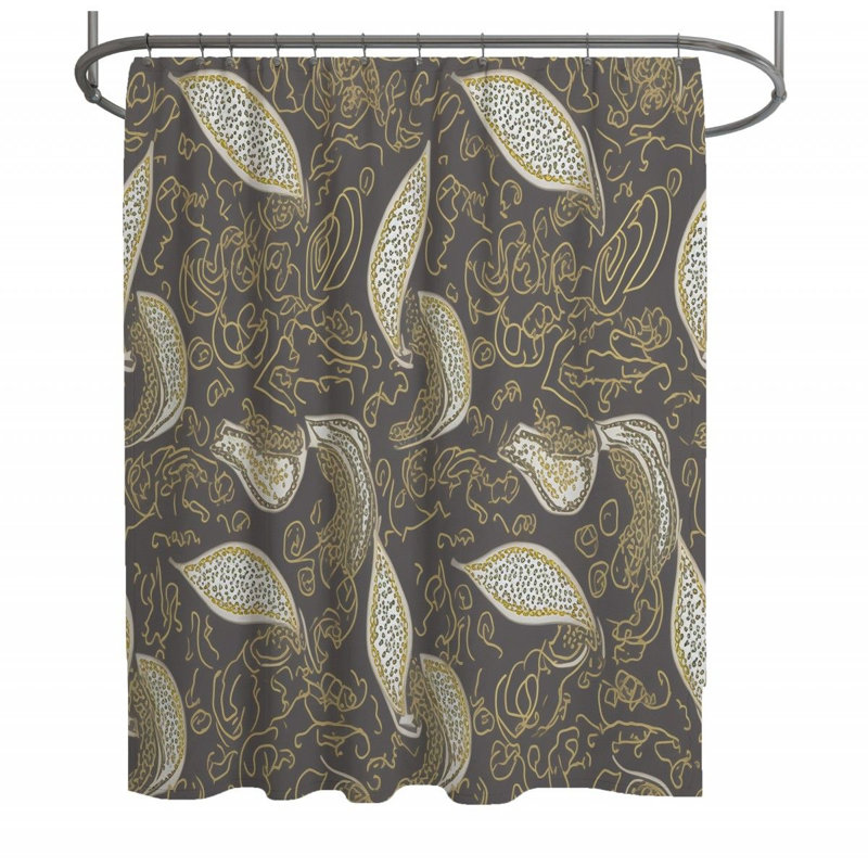 Rideau de douche à motif cachemire - Décoration de salle de bain abstraite, H 93 po x l 70 po