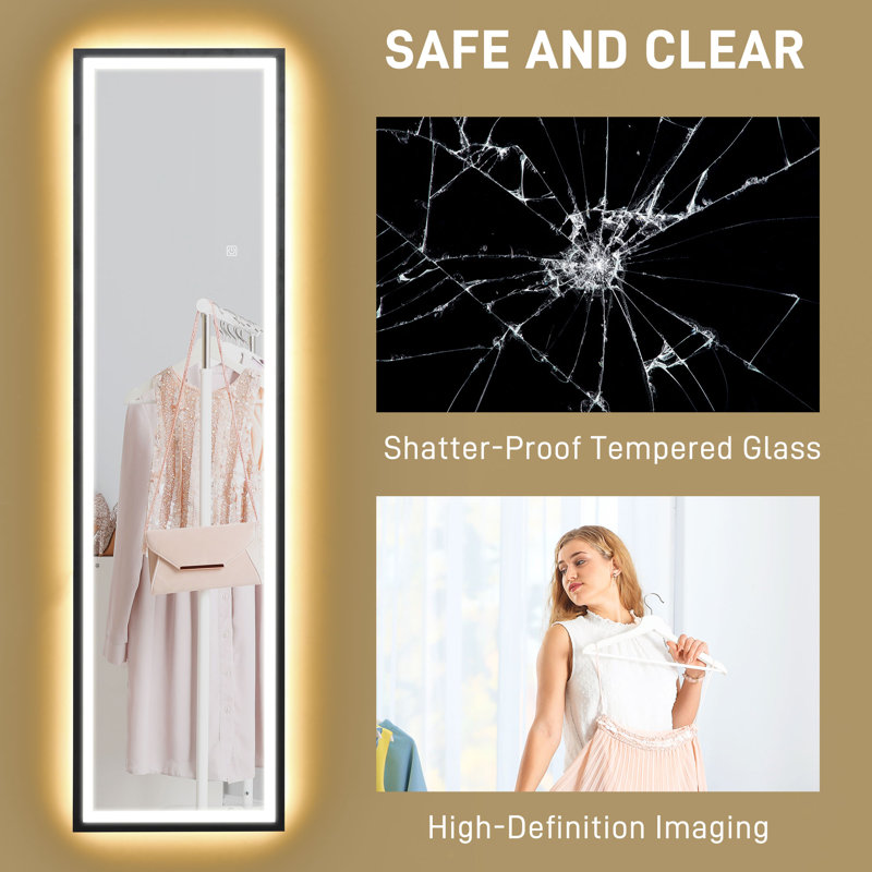 Danetra Metal Rectangle Floor Mirror