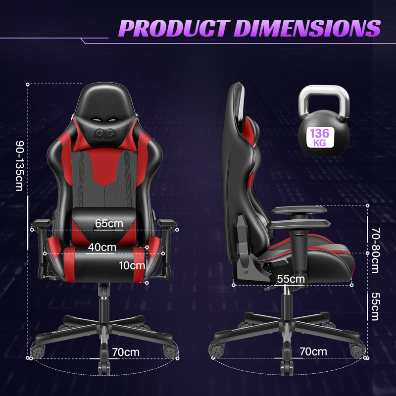 Fauteuil de jeu en cuir à motif de blocs de couleur avec texture de qualité supérieure pour un confort compétitif