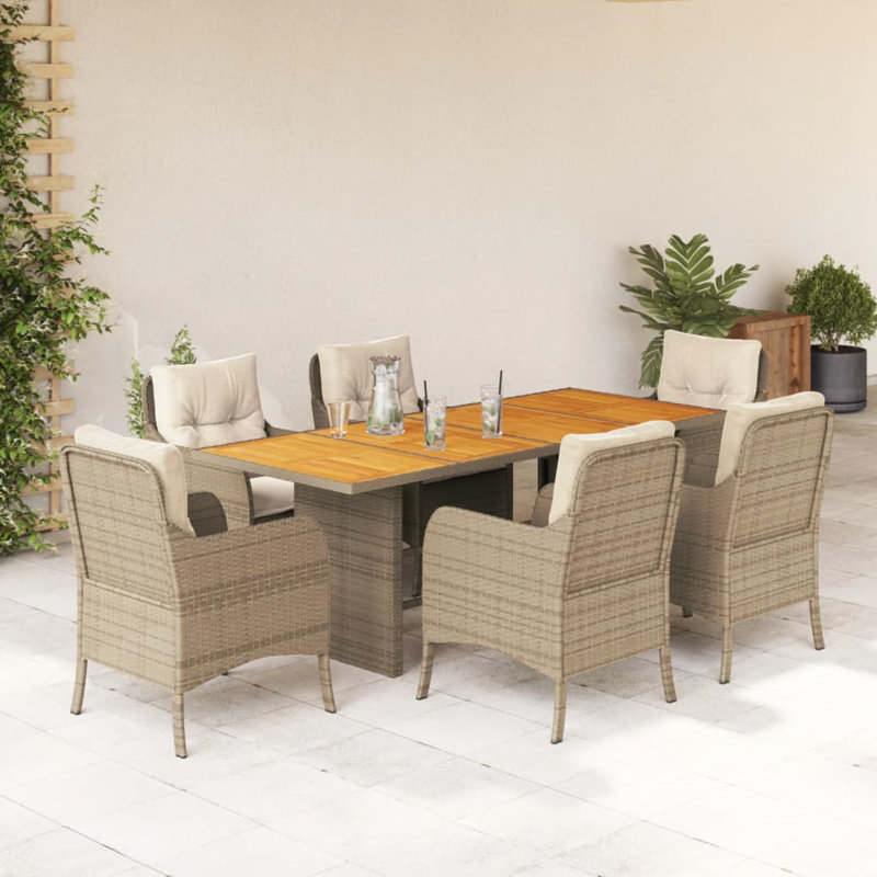Ensemble repas avec coussins Red Barrel Studio®, 6, Beige/Cream