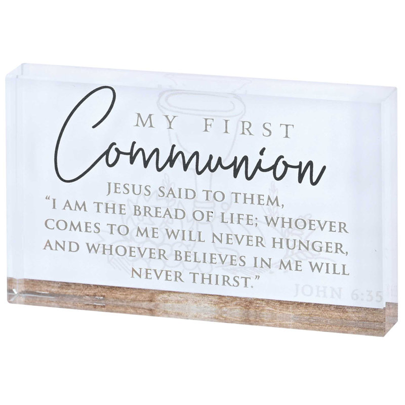 Tabletop Glass Plaque Communion John6:35
