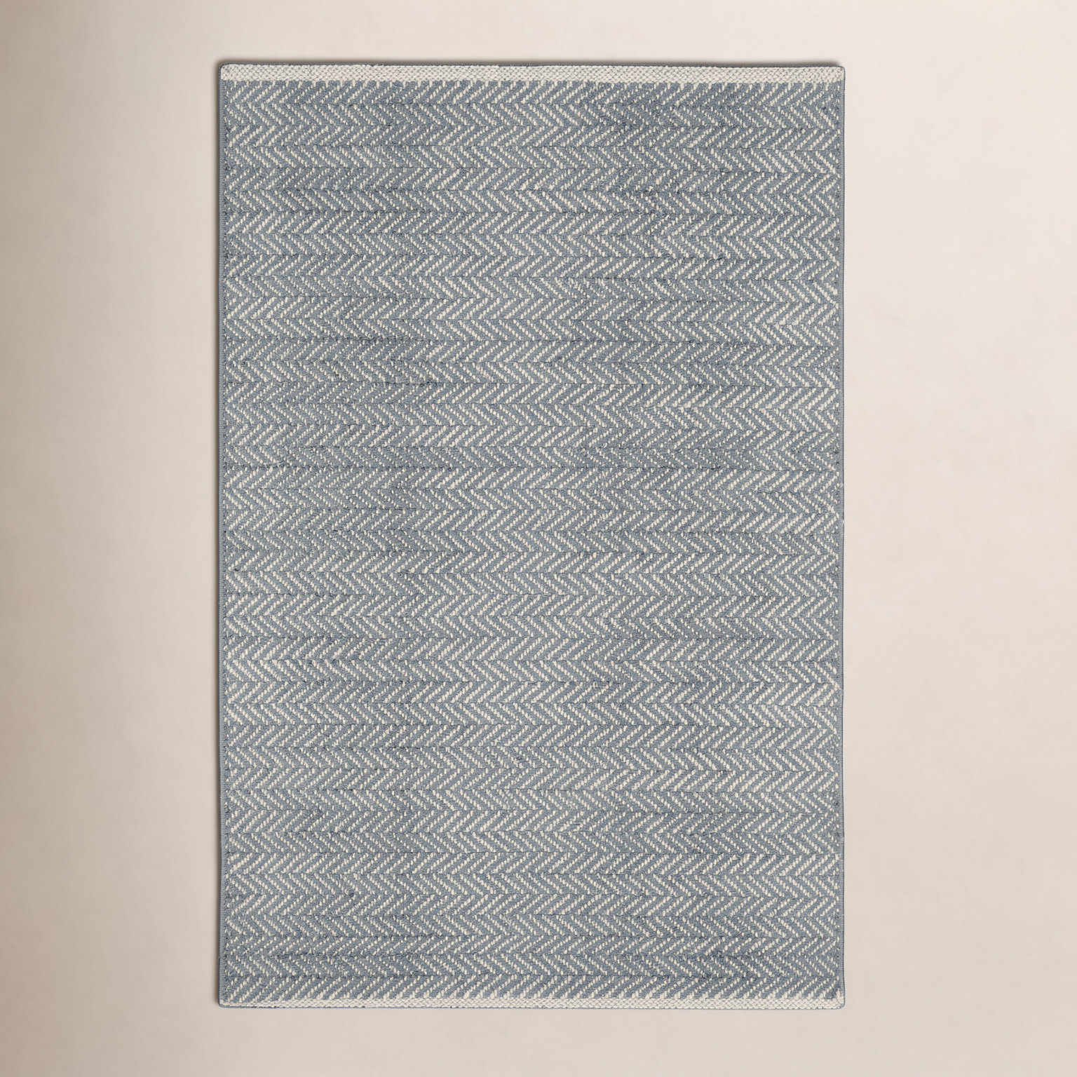 Herringbone Cotton Slate Gray Rug, Rectangle 3' x 5', Slate Gray