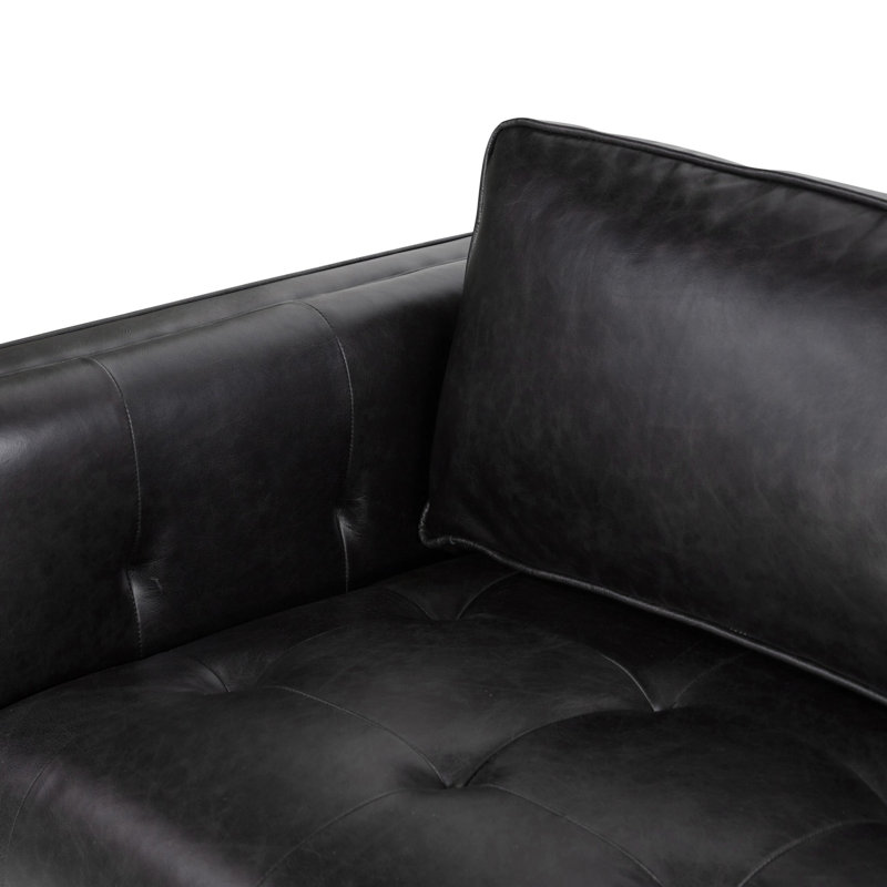 Kiera Tufted Sofa, Sonoma Black Top Grain Leather